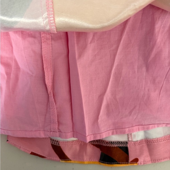 Aureta Studio Pink Abstract Puff Sleeve Cutout Midi Dress NWT Size S Anthro - Picture 10 of 12